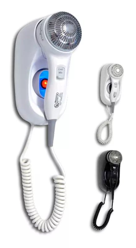 Drycompact wall-mounted hairdryer in white ABS